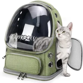 Meilleurs prix pour Sac à dos de transport respirant pour chat et petit chien jusquà 7 kg - Vert