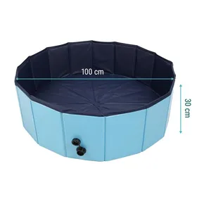 Comparer les prix de Piscine pliable pour animaux de compagnie - Sillar - 100x30cm - parfait pour les chiens et les chats - environ 100 litres