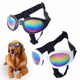Comparer les prix de Lot de 2 lunettes de soleil pour chien, coupe-vent, antibuée, protection UV, pour chat et petit chien, noires