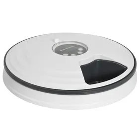 Meilleurs prix pour - Distributeur de nourriture pour animaux de compagnie - ABS - 30.5x30.5x7.2cm - Blanc