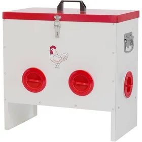 Comparer les prix de Mangeoire Automatique à Poules 6 Portes 136 kg Anti-Gaspillage+  Verrou et Poignée pour Poulailler Résistante aux Intempéries