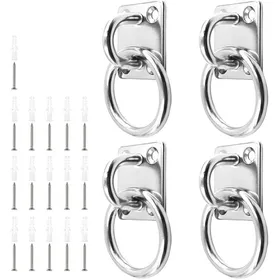 Comparer les prix de 4 Pièces Anneau de Fixation Acier Inoxydable Anneaux pour Chevaux Œillet de 6 mm Anneau Dattache sur Plaque Base carrée avec