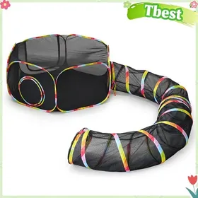 Comparer les prix de Tbest Enclos dextérieur pour chat Parc pour animaux de compagnie pliable enclos pour chat dextérieur avec animalerie kit Noir