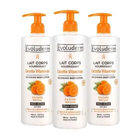 Meilleurs prix pour EVOLUDERM - Lot de 3 Laits Corps Carotte Vitaminée - 3x500ml - Ingrédients dOrigine Naturelle
