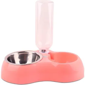 Comparer les prix de Distributeur de Nourriture - CUNEARY - 2 en 1 - Rose - Pour Chat et Chien - Anti-dérapant