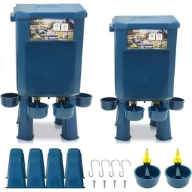 Meilleurs prix pour Kit 2 Abreuvoirs Poules 11L/7L u2013 Anti-gaspillage du2019Eau Valve Automatique Zéro Conflit Multi-Enclo KIT ACCESSOIRE POUR REPAS