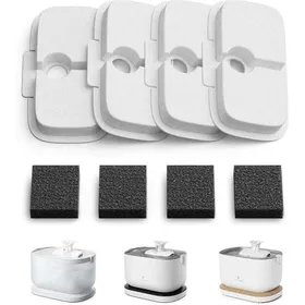 Comparer les prix de Filtre Fontaine Eau Chat Pack de 4 Filtres de Remplacement pour Dockstream Fontaine à Eau pour Chat PLWF005 PLWF115 PLWF105 Fi