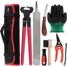 Meilleurs prix pour Kit de valeur de 8 pièces doutils de maréchalerie professionnels avec pack roulé cisailles de cisaillement de sabot de cheval