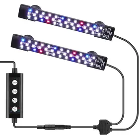 Comparer les prix de Dual Submersible Éclairage Aquarium LED 12W Full Spectrum LED Light Aquarium Lampe Aquarium avec 3 Rangées de 12W