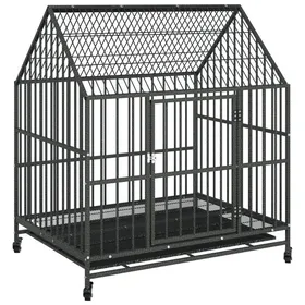 Meilleurs prix pour SALE dhiver Cage pour chien - UU - Enclos Intérieur/Extérieur - avec roues - noir gris acier galvanisé CC197