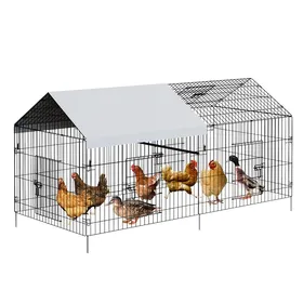Comparer les prix de Cage à Volaille Marchable avec Bâche Imperméable & Anti-UV – Cabane Extérieure Portable pour Poules Canards Lapins – 22x 1 x1 m