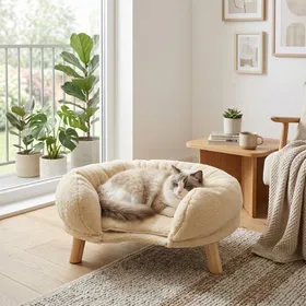 Comparer les prix de Canapé pour Chat Beige Petit Lit Confortable et Design pour Chat