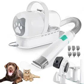 Comparer les prix de C Tondeuse chien 7 en 1 39x31.5x17.5cm aspirateur poil de chien avec 6 peignes de limitation tondeuse pour chien avec aspirateur
