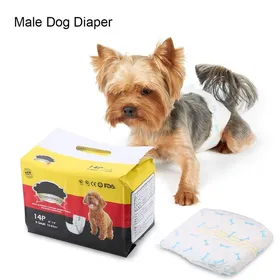 Comparer les prix de OMABETA Pantalon Physiologique pour Chien Mâle XS Wrap Ventre Bleu avec Motif dOs
