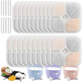 Comparer les prix de Set of 20 Water Fountain FiltersFountain Filter with Resin and Activated CarbonQuadruple Filtration 20pcs FONTAINE A EAU