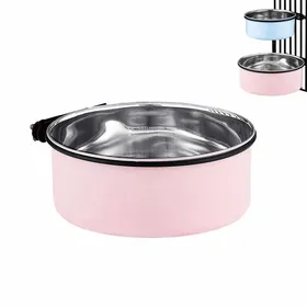 Comparer les prix de Gamelle deau pour Cages et Cages de Chien Bol à Suspendre 2 en 1 Bol à Suspendre pour Animal de Compagnie(Rose 17 l/1 pièce)