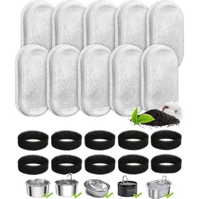Comparer les prix de Filtre pour fontaine à eau pour chat - Lot de 10 + 10 filtres - Filtres pour fontaine à eau - Recharges de filtres pour fontaine à