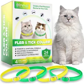 Comparer les prix de Collier Anti Puces Pour Chat Collier Anti-Puces Et Anti-Tiques Pour Chat Protection Efficace De 24 Mois (Vert Et Jaune 4Pcs)