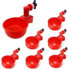 Meilleurs prix pour Lot de 6 Abreuvoirs Automatiques pour Poules Tasses Eau Plastique pour Volailles