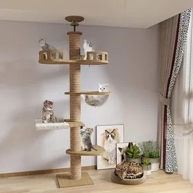Meilleurs prix pour Arbre à Chat tendeur de Plafond Capsule Spatiale hamac pour Chat entièrement enveloppé Corde en sisal (240~250 cm 265-275 c