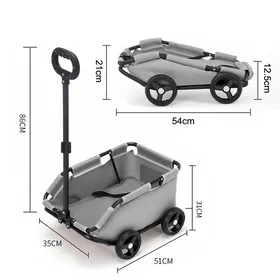 Meilleurs prix pour Poussette pour animaux chariot pour chats et chiens portable et pliable stabilité à quatre roues gris.