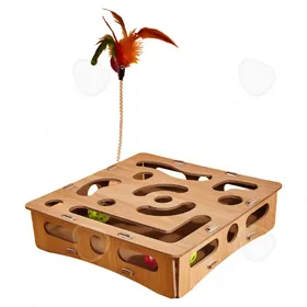 Comparer les prix de C Jouets pour chats pour chat en forme de boîte labyrinthe pour creuser des trous boule de piste teaser de chat jouets éducatifs
