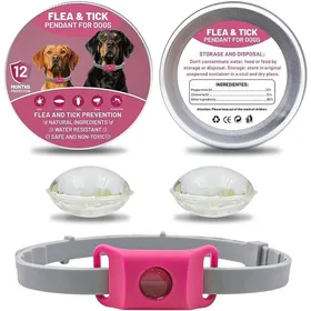 Meilleurs prix pour Collier AntiparasitaireAnti Puces pour Chien Réglable Naturel Pendentif Répulsif aux Huiles Essentielles avec 2 Capsules (Rose)