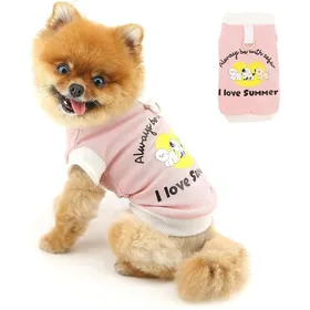 Comparer les prix de T-shirt dété léger et respirant pour petit chien t-shirt dété chiot vêtements sans manches pull tendance gilet chihuahua，M