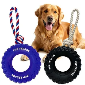 Comparer les prix de Jouet Chien Résistant avec Corde – Jeu de Traction pour Chiens Actifs Jouet à Tirer Anti Ennui Lot de 2 Pneus