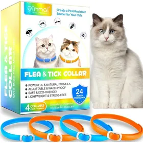 Meilleurs prix pour Collier Anti Puces Pour Chat Collier Anti-Puces Et Anti-Tiques Pour Chat Protection Efficace De 24 Mois (Orange Et Bleu 4Pcs)
