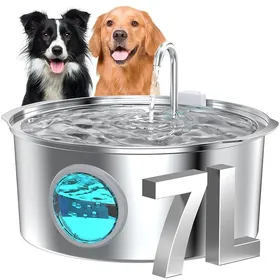 Meilleurs prix pour Fontaine à eau automatique pour animaux - Phoesky - 7L - Acier inoxydable 304 - Filtration - Pompe anti-séchage