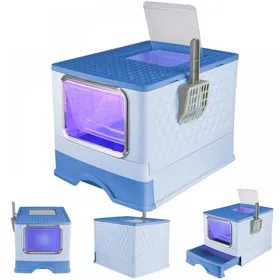 Meilleurs prix pour KEDIA Litiere Chat AutonettoyanteDésinfection UV Bac Litiere pour Chat avec PelleAnti-Odeur (52x39x39)cm bleu