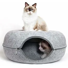 Meilleurs prix pour Tunnel De Chat Tunnel De Feutre Jouet pour Chat Lit De Chat Nid De Chat Feutre Design Rond Grotte De Chat pour Petits Animaux Lap