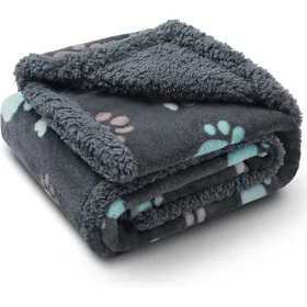 Comparer les prix de Couverture imperméable animaux panier anti-urine lavable doux réversible gris pattes S 71x100 cm