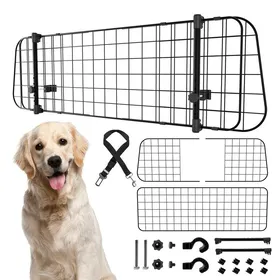 Meilleurs prix pour grille pour chien voiture largeur 90-145 cm Porte 1 ceinture de sécurité noire Avec 3 barbelés noir GRILLE SEPARATION ANIMAUX