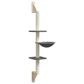 Comparer les prix de （SOLDES SEPT)Arbre à chat - Mobilier pour chat mural avec griffoir gris foncé 1425 cm &6124887