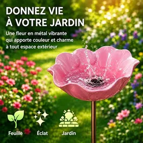 Meilleurs prix pour Bain dOiseaux Extérieur Rose Vasque Jardin sur Pied Abreuvoir et Mangeoire Oiseaux Décoration Terrasse Jardin