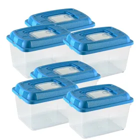 Meilleurs prix pour Lot 6 aquarium pour poissons,conteneur pour petits animaux,boîte rectangulaire de transport