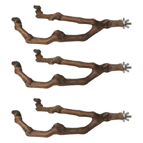 Comparer les prix de Perchoir naturel pour perroquet, support pour oiseaux, bâton de raisin sauvage, fourche à broyer les pattes, perruche grimpante,