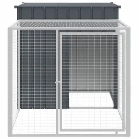 Meilleurs prix pour Clapier - Poulailler - résistant à leau - avec cour anthracite 110x201x110 cm acier galvanisé(76220) ZLH