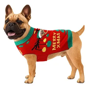 Comparer les prix de Pull de Noël pour chiens - Motif rennes - Multicolore - Confortable - Taille ajustée