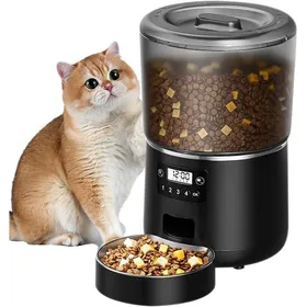 Meilleurs prix pour 4L Distributeur Croquettes Chat/Chien Automatique Distributeurs de Nourriture pour Chiens avec Gamelle Acier Inoxydable noir