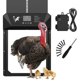 Comparer les prix de Porte automatique de poulailler de grande taille par batterie avec fonction anti-pincement minuterie et écran LCD
