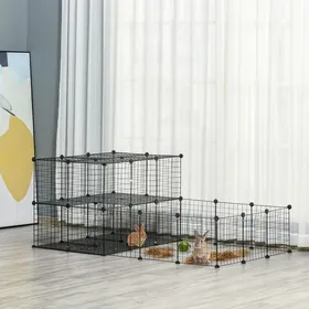 Comparer les prix de Cocosity Parc Enclos Modulable Diy 2 Niveaux Enclos Pour Petits Animaux Hamsters Lapins Cochon DInde Panneaux Grillagés 45