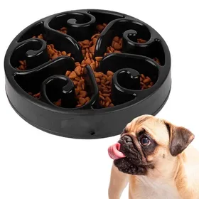 Comparer les prix de Gamelle Anti Glouton Chat ou Chien Plateau Interactif pour éviter lAnxiété pour Petits Animaux noir