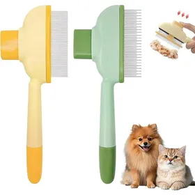 Comparer les prix de Lot de 2 peignes autonettoyants pour chat Brosse à poils longs et courts Multifonctions Avec bouton de déclenchement Pour