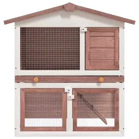 Comparer les prix de Clapier d'extérieur - mango - 3 portes - Marron Bois A182