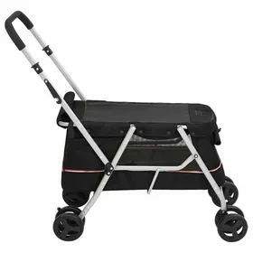 Comparer les prix de Pet®Noir Poussette pour chien/animaux de compagnie，VIDAXLChariot pliante Noir 100x49x96 cm Tissu de lin 7_5421605