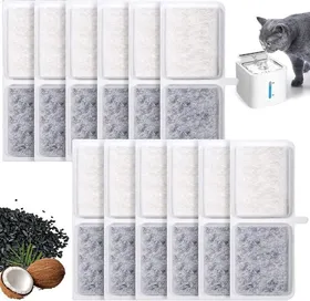 Comparer les prix de Lot De 12 Filtres Pour Fontaine À Chat, 11,5 X 4,5 Cm, Avec Résine Et Charbon Actif, Distributeur D'Eau Pour Chats Et Chiens