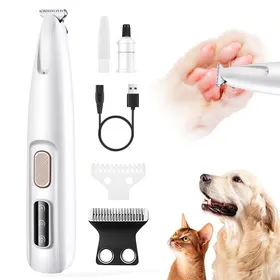 Meilleurs prix pour Ensemble de tondeuse pour chiens tondeuse silencieuse pour pattes avec lumière LED rechargeable par USB étanche